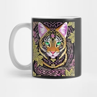 Ocelot Wild Cat Abstract Digital Art Mug